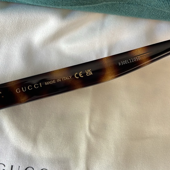 Gucci aviator frame sunglasses brown tortiose with green lense - Picture 5 of 7